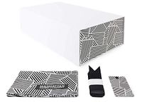 Best Holiday White Gift Box with Ribbon + Tissue Paper | Perfect for a Beautiful Gift | Small Gift Box Size: 12 x 7 x 4 inches (Black Graphic)