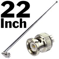 Telescopic BNC Swivel Antenna - Extends up to 22 Inches by Electronix Express