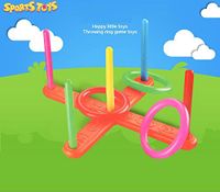 USHOT Puppets Toy , Hoop Ring Toss Plastic Ring Toss Quoits Garden Game Pool Toy Outdoor Fun Set