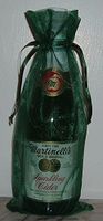 IGC 6x14 Organza Sheer Bags - Bottle/Wine Bags Gift Pouch - Satin Ribbon Closure - Hunter Green (3 Bags)