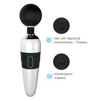 Rechargeable Hand Held Deep Tissue Massager, Whisper Quiet, Waterproof, Handheld, Cordless for Neck Shoulder Back Body Massage, Sports Recovery, Black