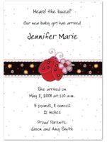Ladybug Birth Announcements - Set of 20