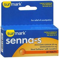 Sunmark Senna-S Stool Softener with Laxative Tablets - 60 ct, Pack of 2