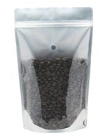 BAP 12 oz Clear Black Stand Up Pouch, Valve for Coffee (100 pcs)