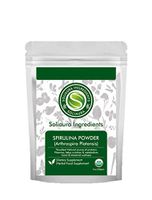 Organically Grown Spirulina Powder | Arthrospira Platensis | 7 Oz (200 gm) | Fiber and Protein | Gluten Free Ingredients | Non GMO - by Soliaura Ingredients