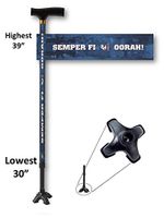 Walking Cane Adjustable T Handle with Footed Cane Tip US Marines Semper Fi Design
