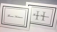 50 Personalized Note Cards with Initial Plus Full Name. Set of 50 with Matching Envelopes. Two Styles to Choose from. A Great Personalized Gift!
