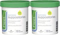 Fleet - Glycerin Suppositories, Laxative, Adult Jar, 100 Each (2-Pack)