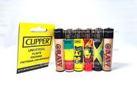 Bundle of 4 Rasta, 2 Raw Eco, Flint Pack, Full Size Clipper Lighters Jamaica