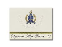 Signature Announcements Edgemont High School - 01 (Edgemont, SD) Graduation Announcements, Presidential style, Elite package of 25 with Gold & Blue Metallic Foil seal