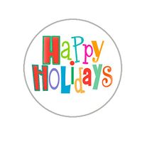 Happy Holiday Envelope Seals - 1.2" Christmas Stickers - 144 Fun Holiday Stickers (Colorful Happy Holidays)