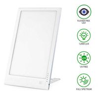 Therapy Light, Full Spectrum 12000 Lux Bright Light Therapy Lamp, 5 Gear Time Settings, UV Free Sunlight Lamp with 4 Levels Adjustable Brightness, Touch Control for Home/Office/Sleep/Winter