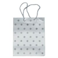 Silver Glitter Dots Medium Gift Bag