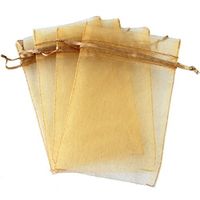 A&S Creavention Basic Elegant Organza Drawstring Jewelry Pouches Bag Party Wedding Gift Bags 6x9 Inches (60pcs, Gold)