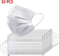 Disposable Safety Face MASK with 3 Layers Protection Filters Dust-Proof Anti Spittle Eye Mask for Earloop (10pcs)