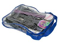 Oreh Homewares See-Through NFL Stadium Approved Heavy Duty Vinyl Zippered Clear Tote Bags for Cosmetics, Small Electronics, Tickets and Much More! (11" x 9" x 2") 0.9 Gallon (Blue) 10-Pack