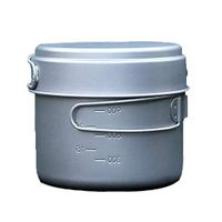 Home big wrist Camping Cooking Sets Portable Camping Pot And Healthy Pure Titanium Pan Outdoor Pot Set Hiking Outdoor Cookware 2-5 People Decorative hotel retro soup bowl
