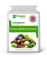 Multivitamin & Iron 180 Tablets ( 6 Months Dose ) - Daily One A Day Multi-Vitamin Supplement – UK Manufactured to Gmp Guaranteed Quality - Suitable for Vegetarians by Prowise Healthcare