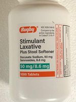 DOCUSATE SOD 50MG/SENNA 8.6MG? DOCUSATE SODIUM-50 MG Burgundy 1000 TABLETS UPC 305360355105 by RUGBY LABORATORIES