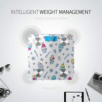 LYAOE Bluetooth Body Fat Scale Ice Cream Botanical Pattern Smart Wireless Scale with LCD Display Measuring Body Weight Bmi and Health Digital Scale