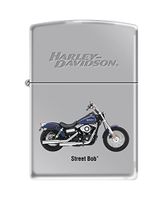Zippo Harley-Davidson Street Bob High Polish Pocket Lighter, Chrome