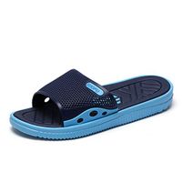 Yomiafy Summer Men's Casual Slippers Home Shower Sandals Outdoor Anti-skidding Beach Shoes(Blue,US:8)