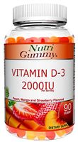 NutriGummy Vitamin D3 Gummy Vitamins 2000iu Supplement Supporting Bone Muscle Teeth and Immune System, Advanced Formula 90 Gummies