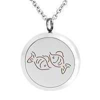 Aromatherapy Essential Oil Diffuser Necklace Perfume Fragrance Pisces Pendant Charms Locket