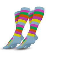 Go2Socks Compression Socks for Men Women Nurses Runners 20-30 mmHg Medical Stocking Athletic(2p Stripes, L)