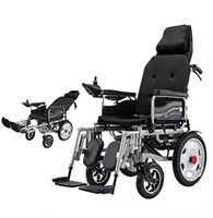 TX Electric Medical Wheelchair Lightweight Steel Multifunction Portable Potty 180 Degree Flat Lay,Black