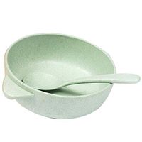 Baby Bowl, Eco-Friendly Lightweight Degradable Wheat Straw Bowls Wheat Straw Bowl and Spoon Set for Kids Toddlers