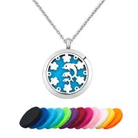 CoolJewelry Essential Oil Diffuser Necklace Dolphin Perfume Necklaces Aromatherapy Locket Pendant for Women Girl