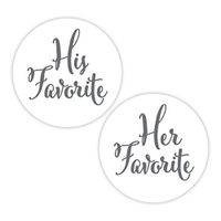His Favorite & Her Favorite Wedding Stickers, Choose Your Colors, Wedding Favor Stickers (#376-SG)