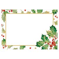 Caspari Gilded Holly Self-Adhesive Gift Tags, 36 Labels Included