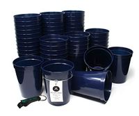 Rolling Sands 16 Ounce Reusable Plastic Stadium Cups Navy, Bulk 50 Pack, Made in USA, BPA-Free Dishwasher Safe Plastic Tumblers and Bottle Opener