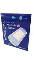 2 Packs of Watsons Watershield Plasters (Extra Large). Latex Free, Sterile, Waterproof. (Size of Each Plaster: 72mm x 40mm.) (10 plasters/Pack)
