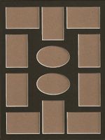 18x24 Black Collage 12 Opening Picture Mats with White Core, Bevel Cut for 4x6 Photos