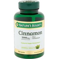 Nature's Bounty Cinnamon 2000mg Plus Chromium, Dietary Supplement Capsules 60 ea (Pack of 9)