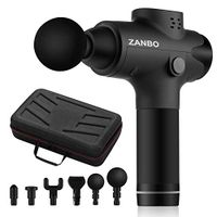 ZANBO Massage Gun, Athletes Portable Deep Tissue Percussion Muscle Massager Gun, Handheld Muscle Massage for Sore Muscle and Stiffness 6 Heads with 20 Speed Level Quiet Brushless Motor (Black)