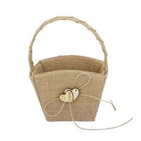 ROSENICE Vintage Hessian Burlap Wedding Flower Basket