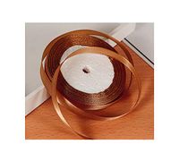 22Meters/Roll 6Mm Silk Satin Ribbons Baby Shower Birthday Party Wedding Engagement Christmas Halloween Gift Wrapping Ribbon,Coffee