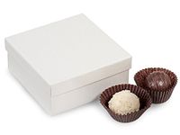 Rigid Truffle Candy Boxes - 4 Pc Truffle Boxes Pearl 3-1/2x3-1/2x1-1/2" - 2 Pc Box - (2 Packs; 24 Per Pack) - WRAPS-TBR4PL