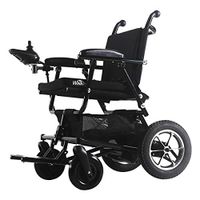 Dapang Electric Wheelchair with Flip-Back - Ultra Portable Folding for Elderly Disabled Wheelchair,Elevating Leg Rests for Extra Comfort,Red,Black