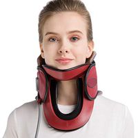 DONGBALA Neck Support Brace, Inflatable Traction Device Adjustable Neck Protection Spine Fixation Correction Pain Relief Home Use,Red,B