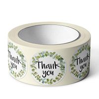 Pebble Penguin Thank You Stickers 1.5" (250) Floral Stickers for Craft Project Weddings Events Birthdays Baby Showers - Small Business Label Tags for Packages Merchandise Receipts