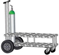 FWF Oxygen CART Holds UP to 24 (D OR E Style) CYLINDERS Diameter of 4.3" Made in USA