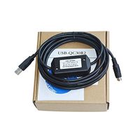Washinglee USB PLC Programming Cable, for Mitsubishi Q Series, for USB-QC30R2 Replacement, Adaptive Baud Rate, 6 FT, Black, 2 Options. (USB-QC30R2)