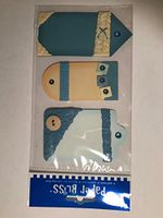 Paper Bliss 3-D Adhesive Accents Textured Tags in Breeze or Summer Beach Theme