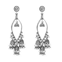 Tanwpn New Fashion Vintage Bohemian Geometric Boll Creative Metal Earrings For Ladies Girls Jewelry Gift (Silver)