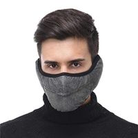 Dinfoger Winter Windproof Earmuffs Two-in-one Adults Masks Glasses Anti-Fog Warm Mask with Star Grey